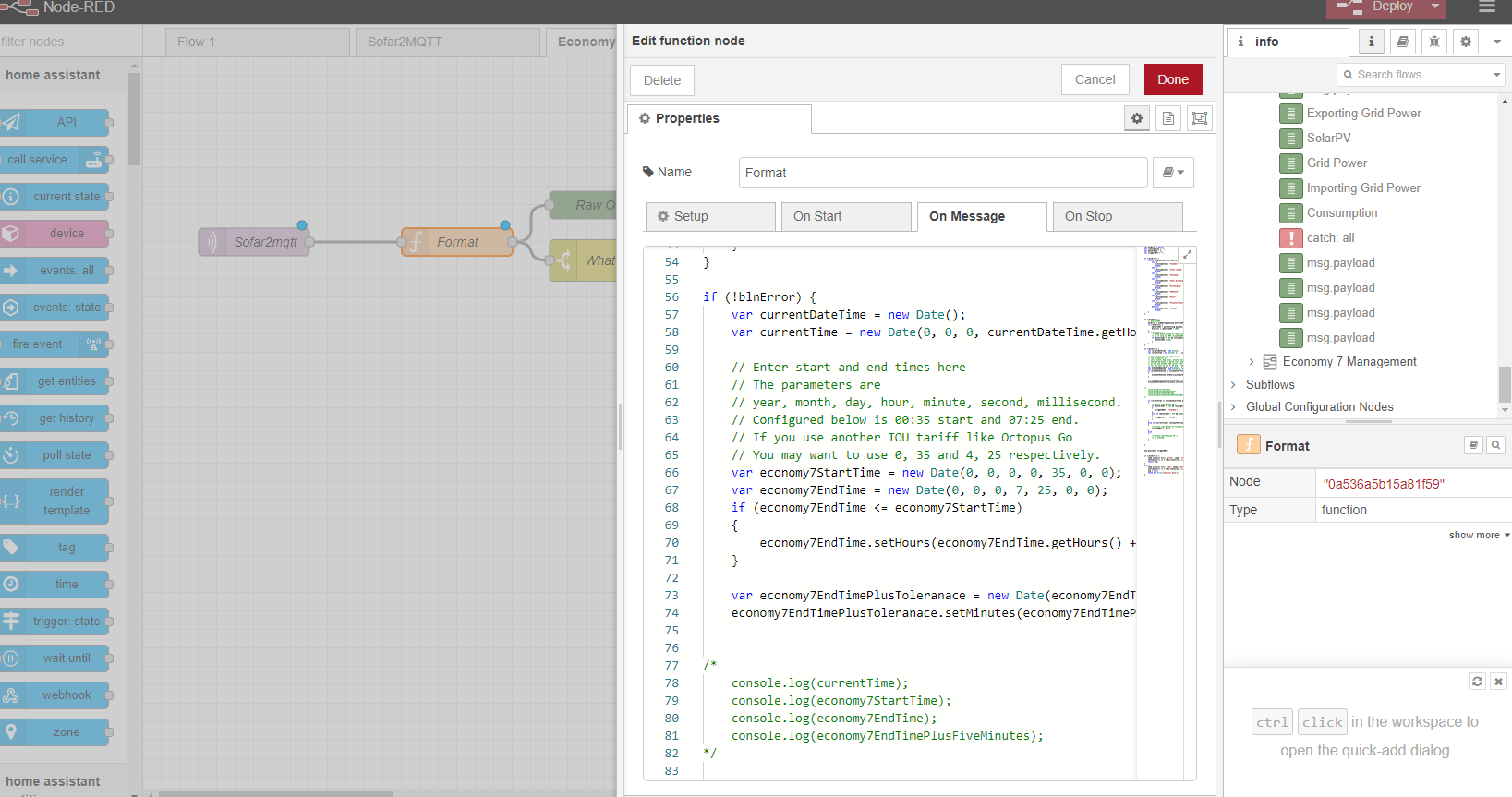 Node Red Import E7 Setup