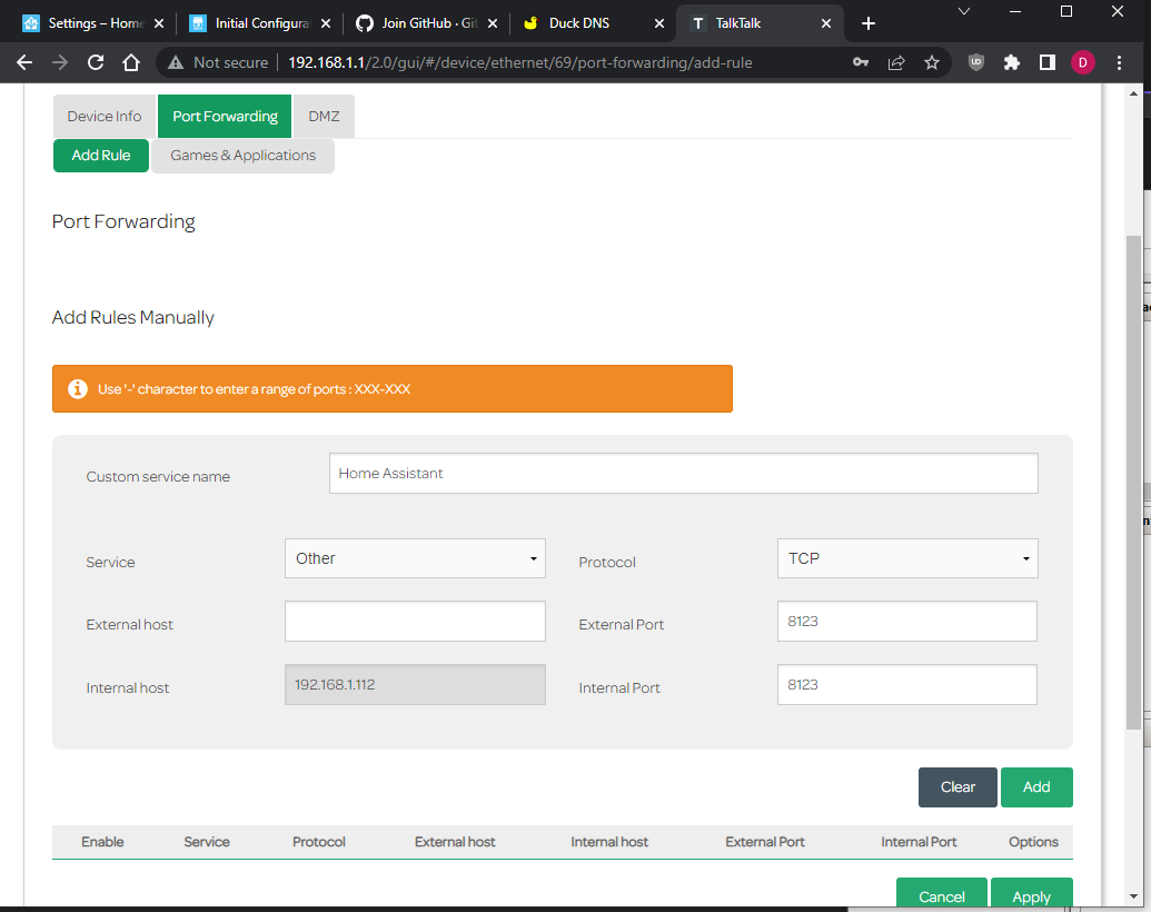 Port Config Router