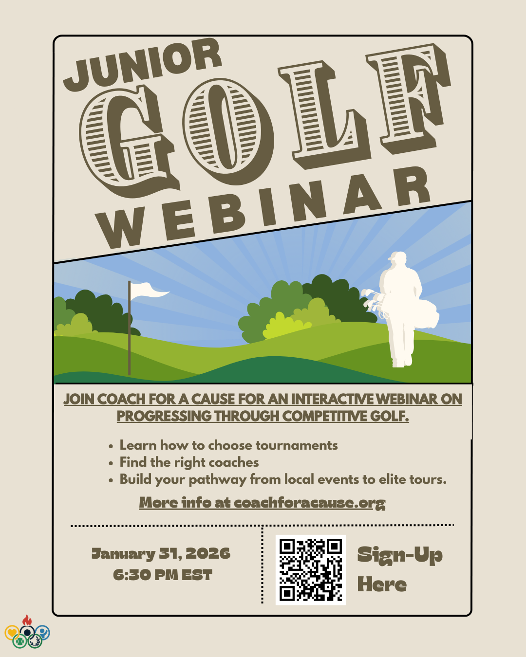 Navigating Junior Golf Webinar Flyer
