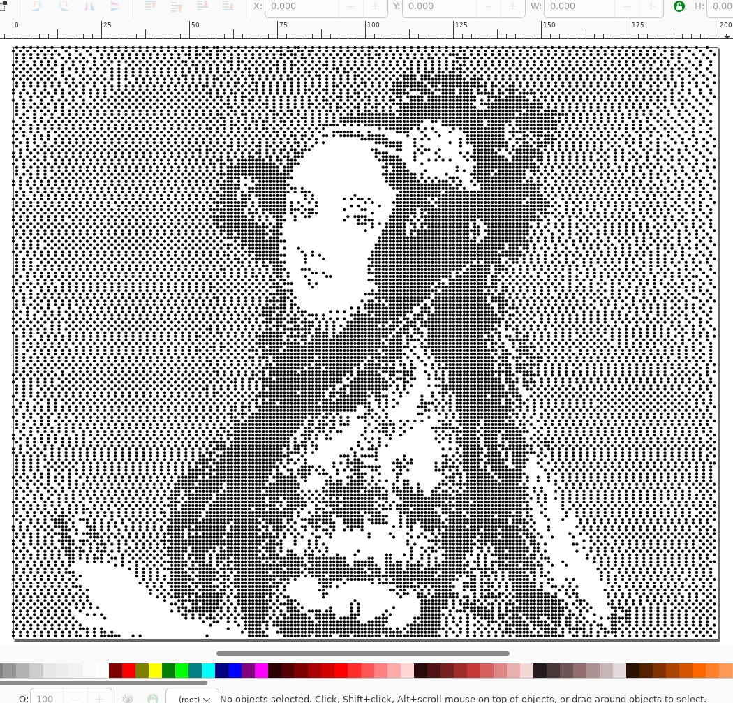 SVG of Punchcard-styled image of Ada Lovelace