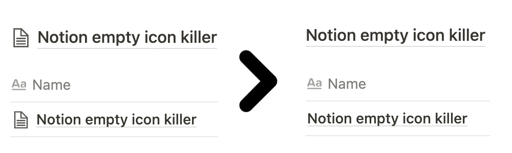 Notion empty icon killer