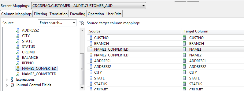 Derived Column Mapping