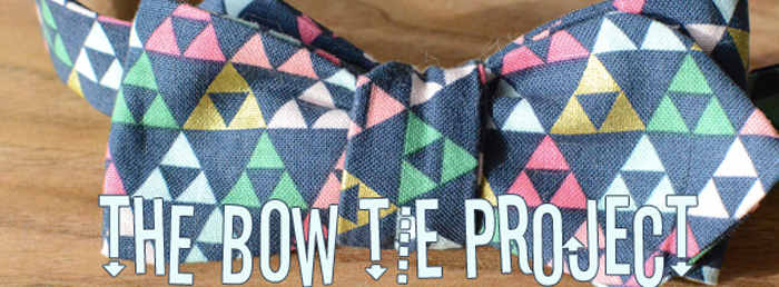 Navy with colored triangles Bow Tie