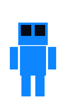 Embot, Embody's mascot, hovering, blinking, and waving
