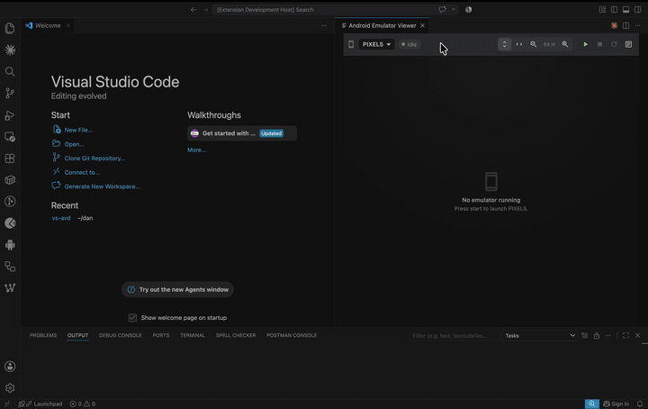 Starting an emulator