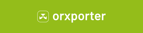 Orxporter logo with 'orxporter' next to it, in white against a lime green background.