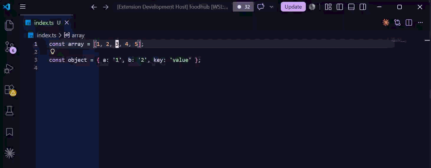 Toggling an array between single-line and multi-line