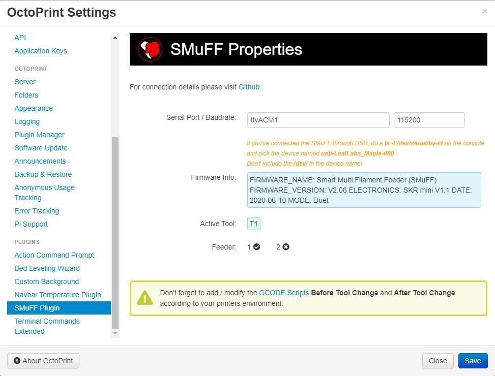 OctoPrint SMuFF plugin