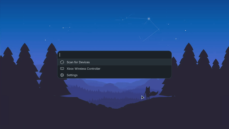 Demonstration of bzmenu: a launcher-driven Bluetooth manager for Linux