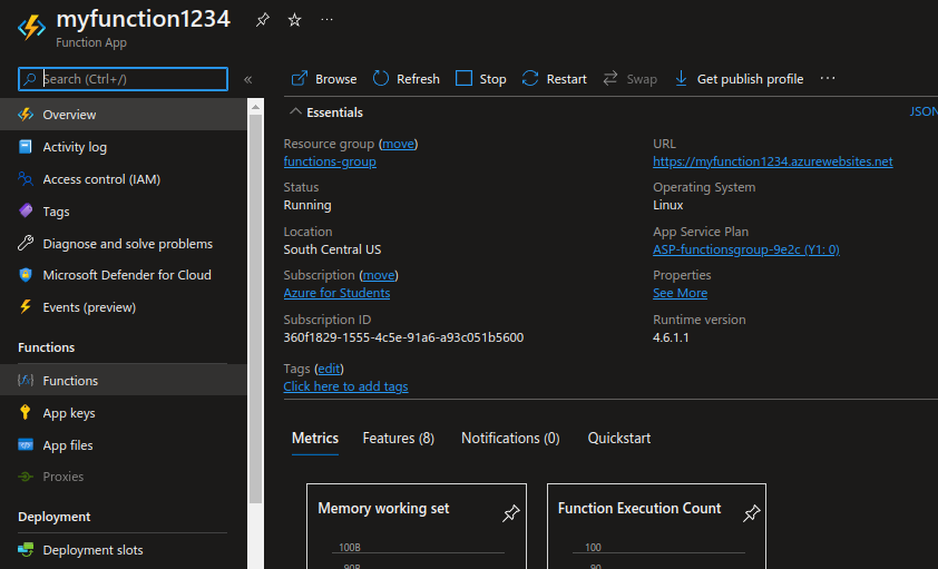 FunctionsDashboard