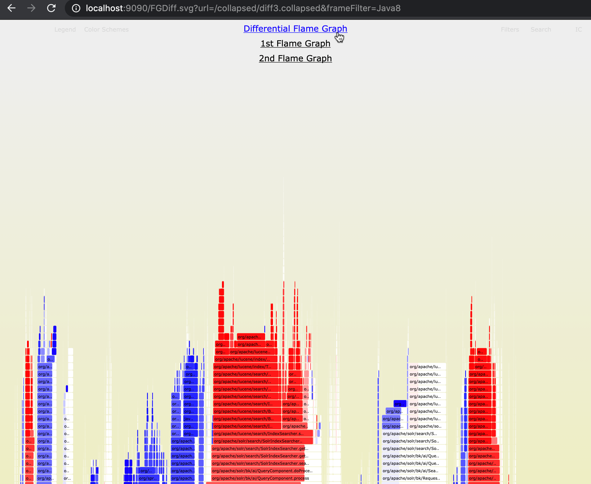 FlameGraph Diff Selection Example