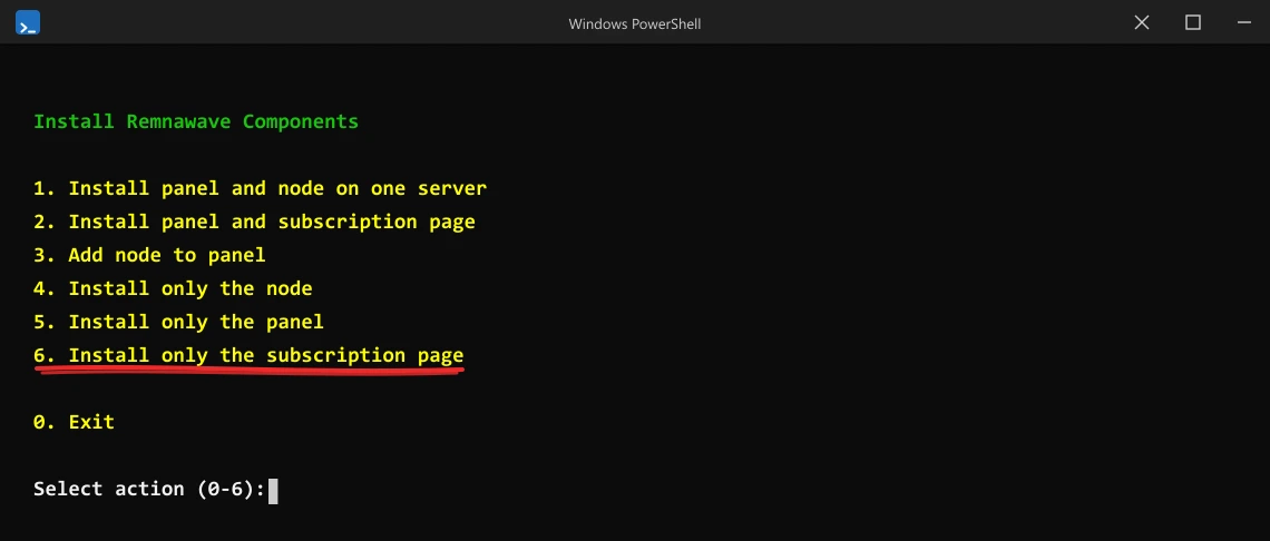 Install only the subscription page