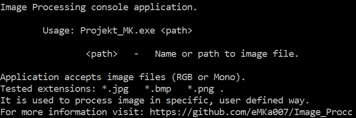 Program Usage. alt text
