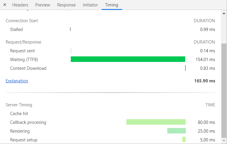 Server Timing Screenshot