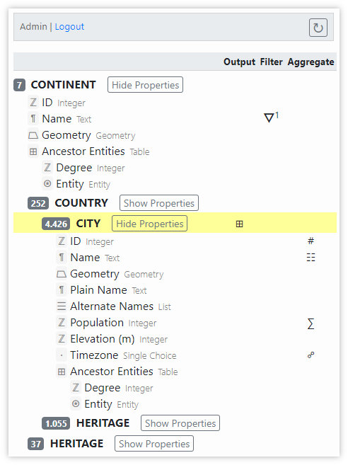 Database Structure Pane