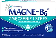Suplement diety Magne B6 Forte Zmęczenie i Stres zawiera adaptogen. Ashwagandha co to jest? Dowiedz się więcej.