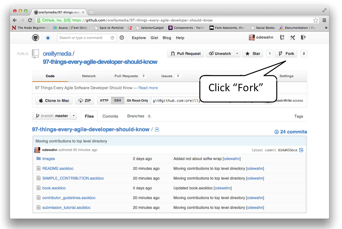 tutorial click fork