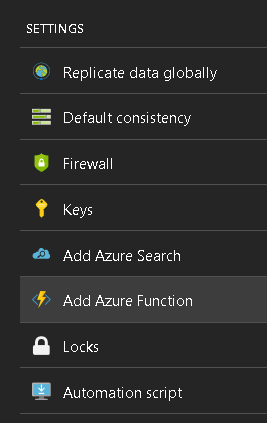 Add Azure Function menu item