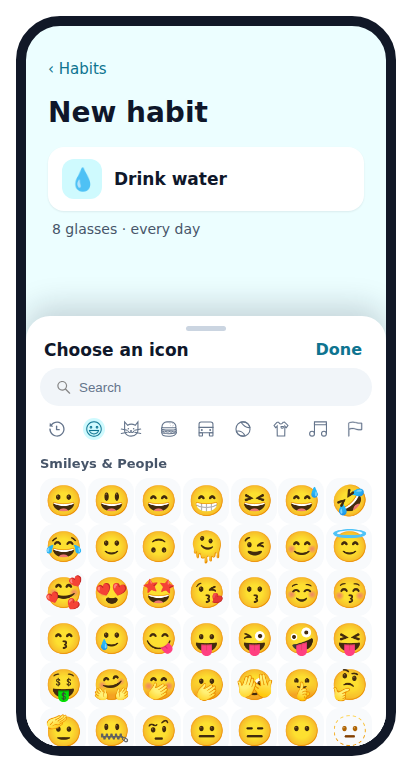 Habit tracker (mobile) design example