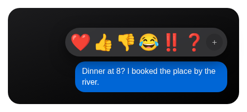 iMessage tapback design example
