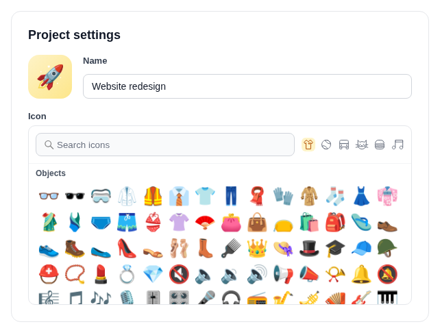 Project icon picker design example