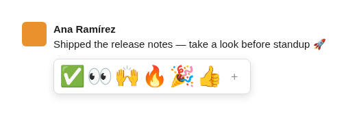 Slack reactions design example