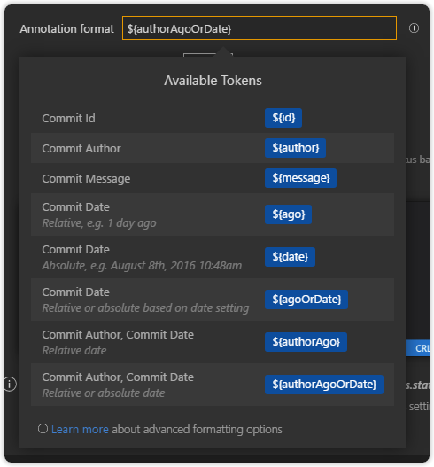 Annotation format settings