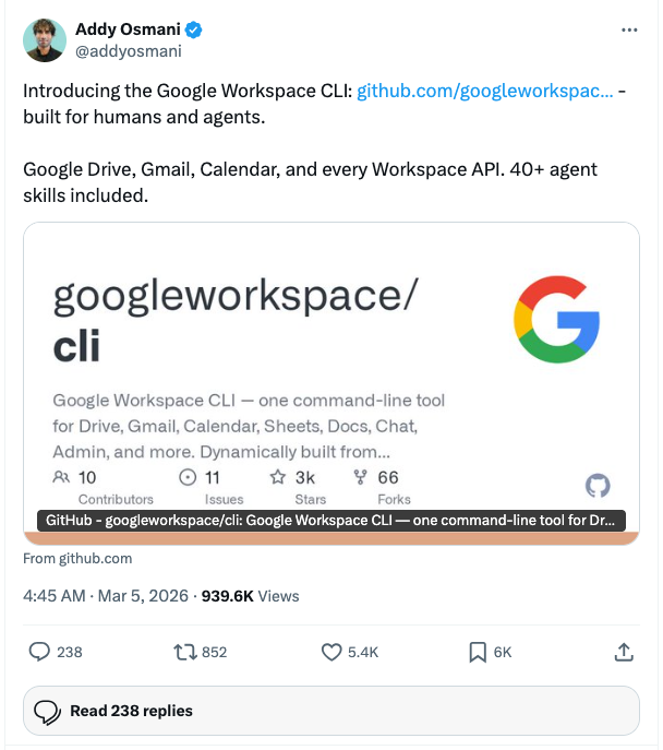 Google Workspace CLI announcement