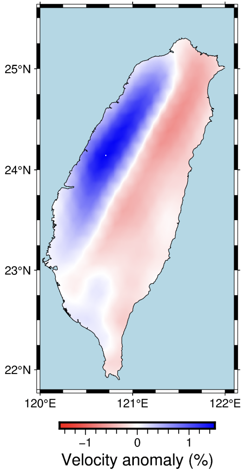 Tomographic data on a geographic map