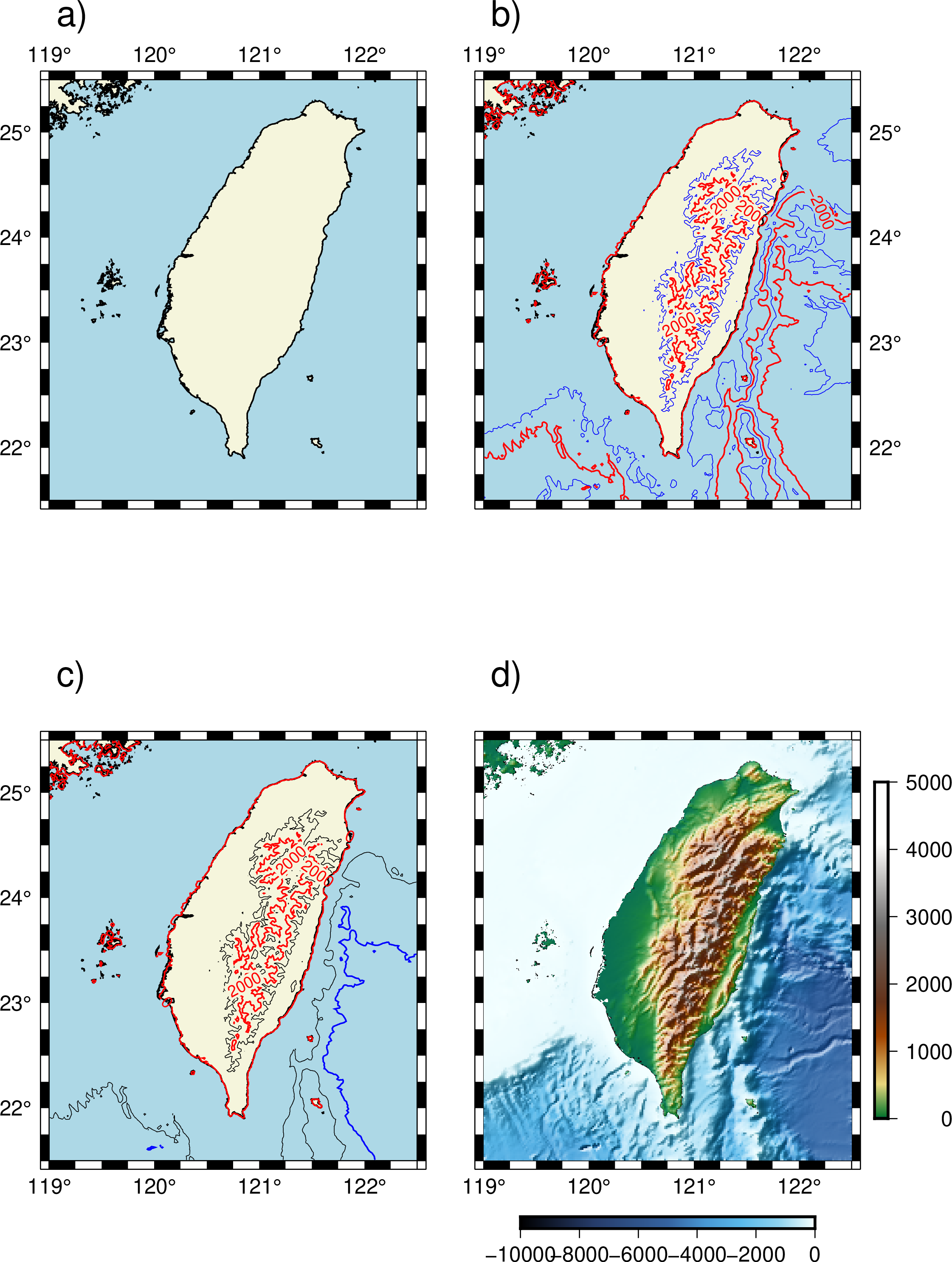 High-quality maps using the modern interface to the generic mapping tools (codes included)
