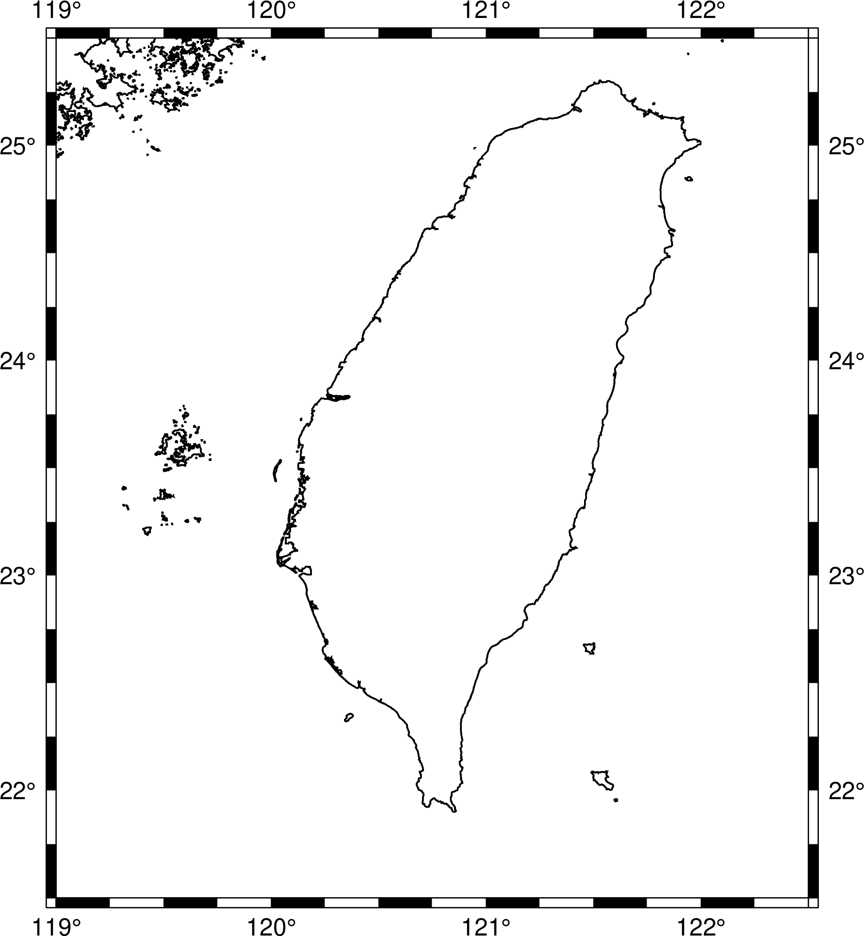 taiwan basemap with frame