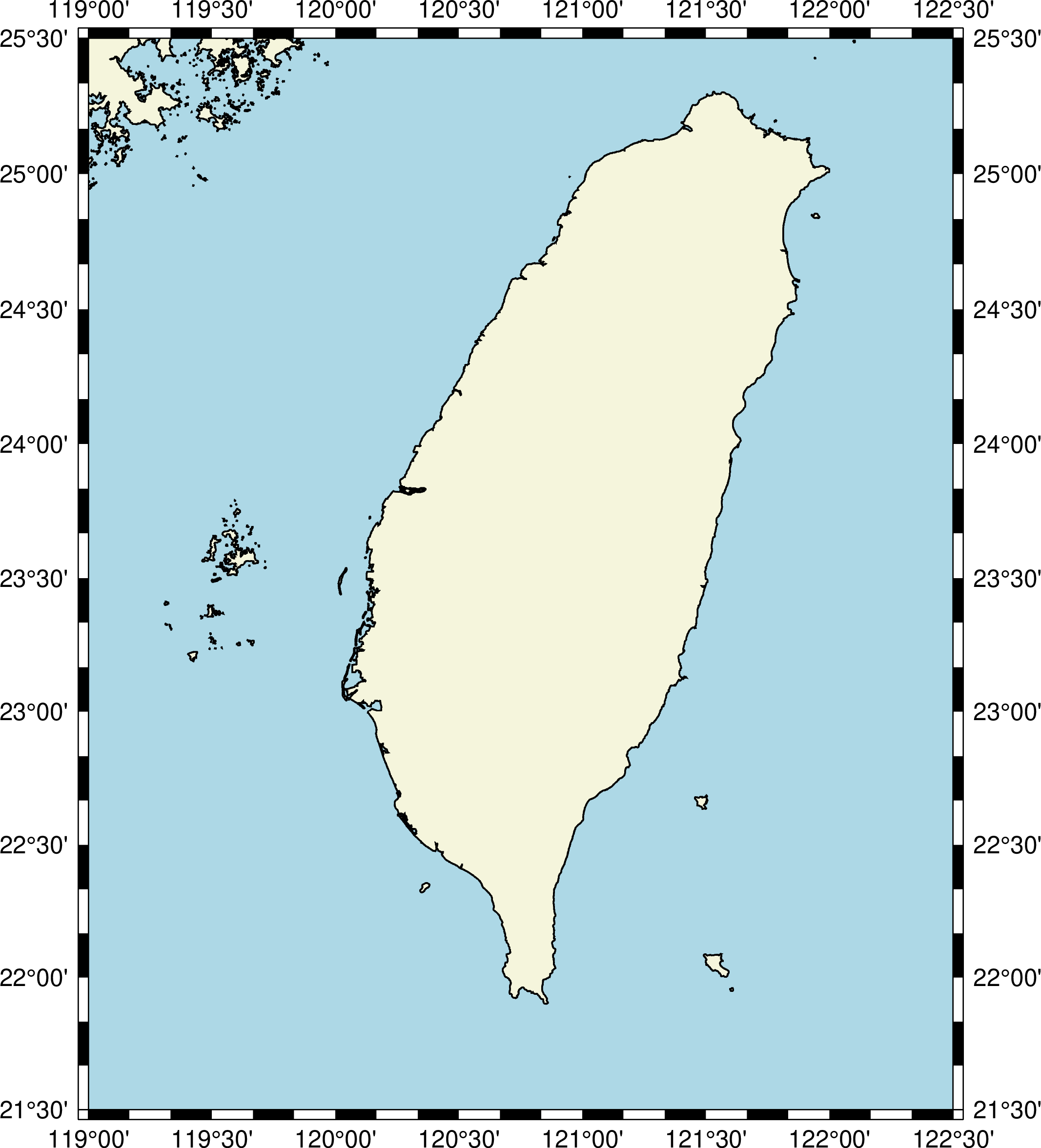 taiwan basemap with frame