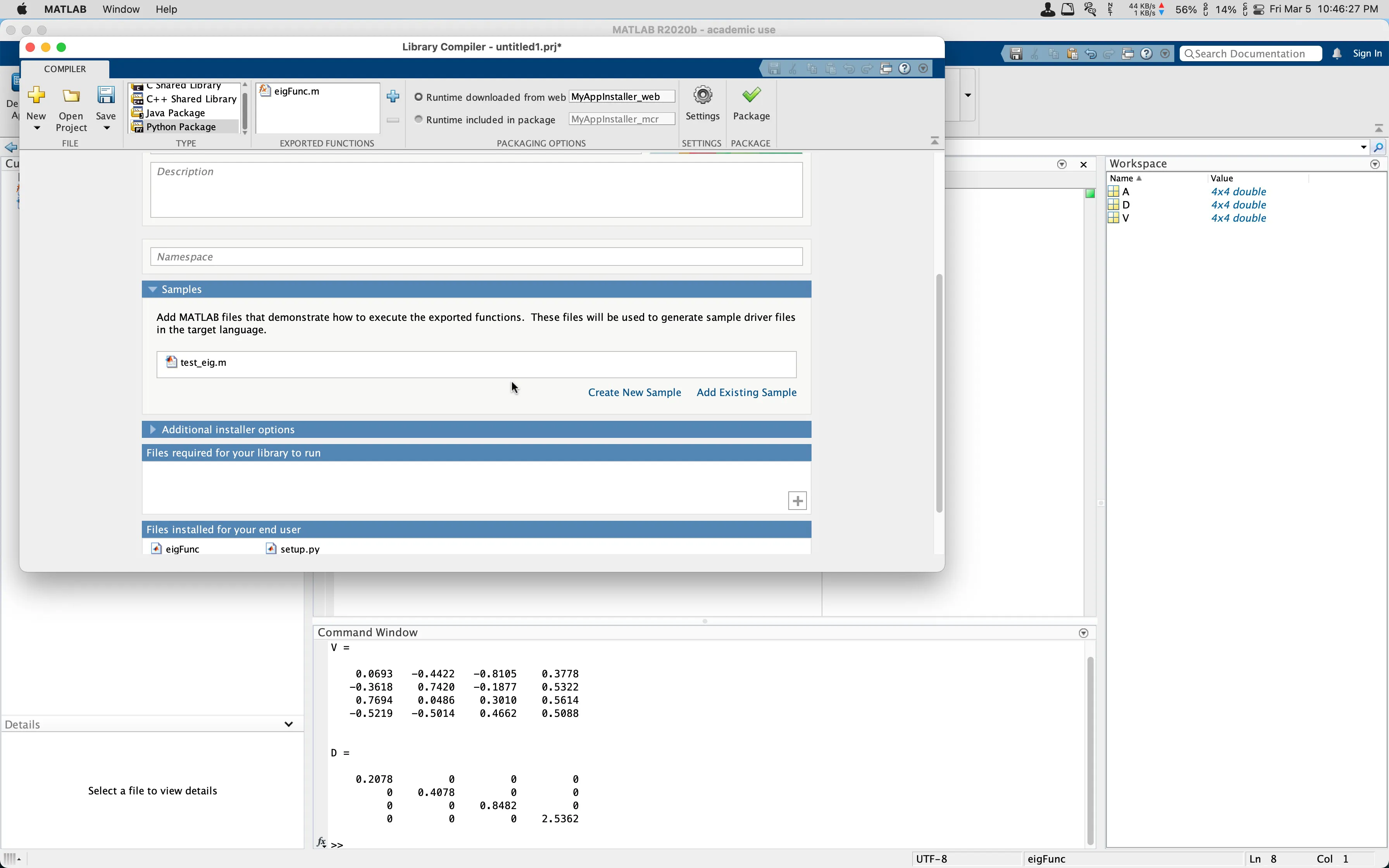 Add example MATLAB script