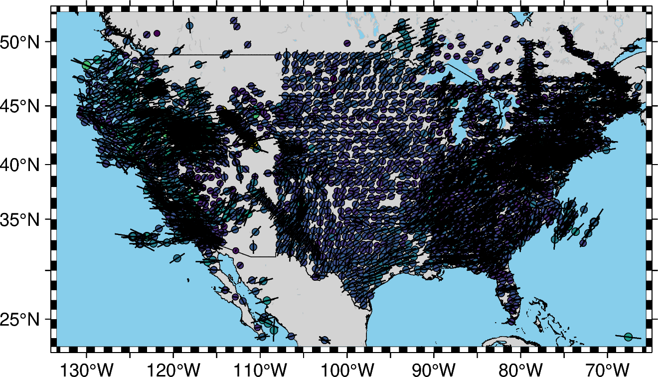 Shear wave splitting measurements of North America from SKS database