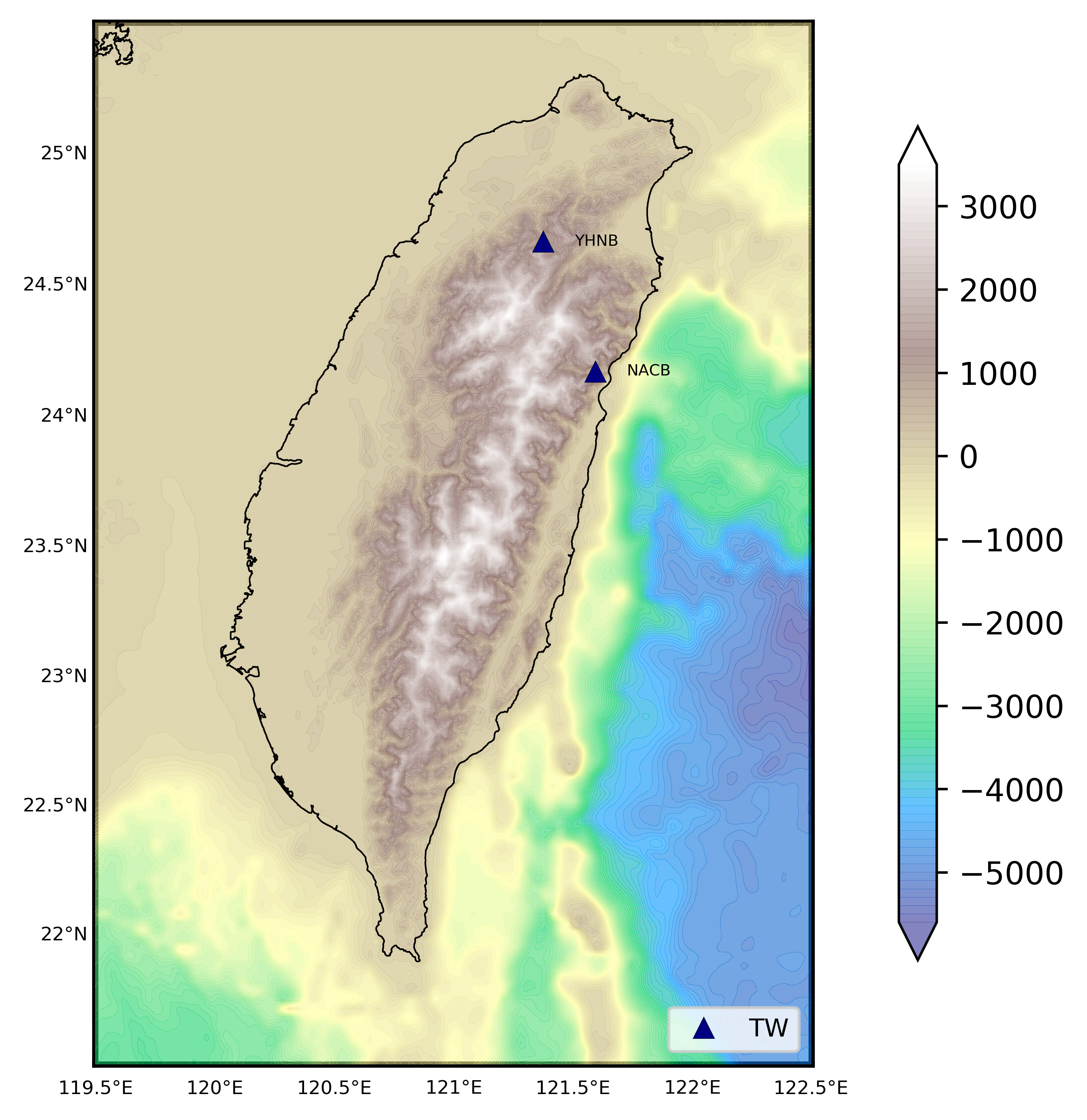 How to plot topographic station map in Python (codes included) - Earth Inversion