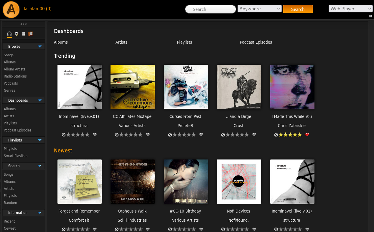 Ampache screenshot 1