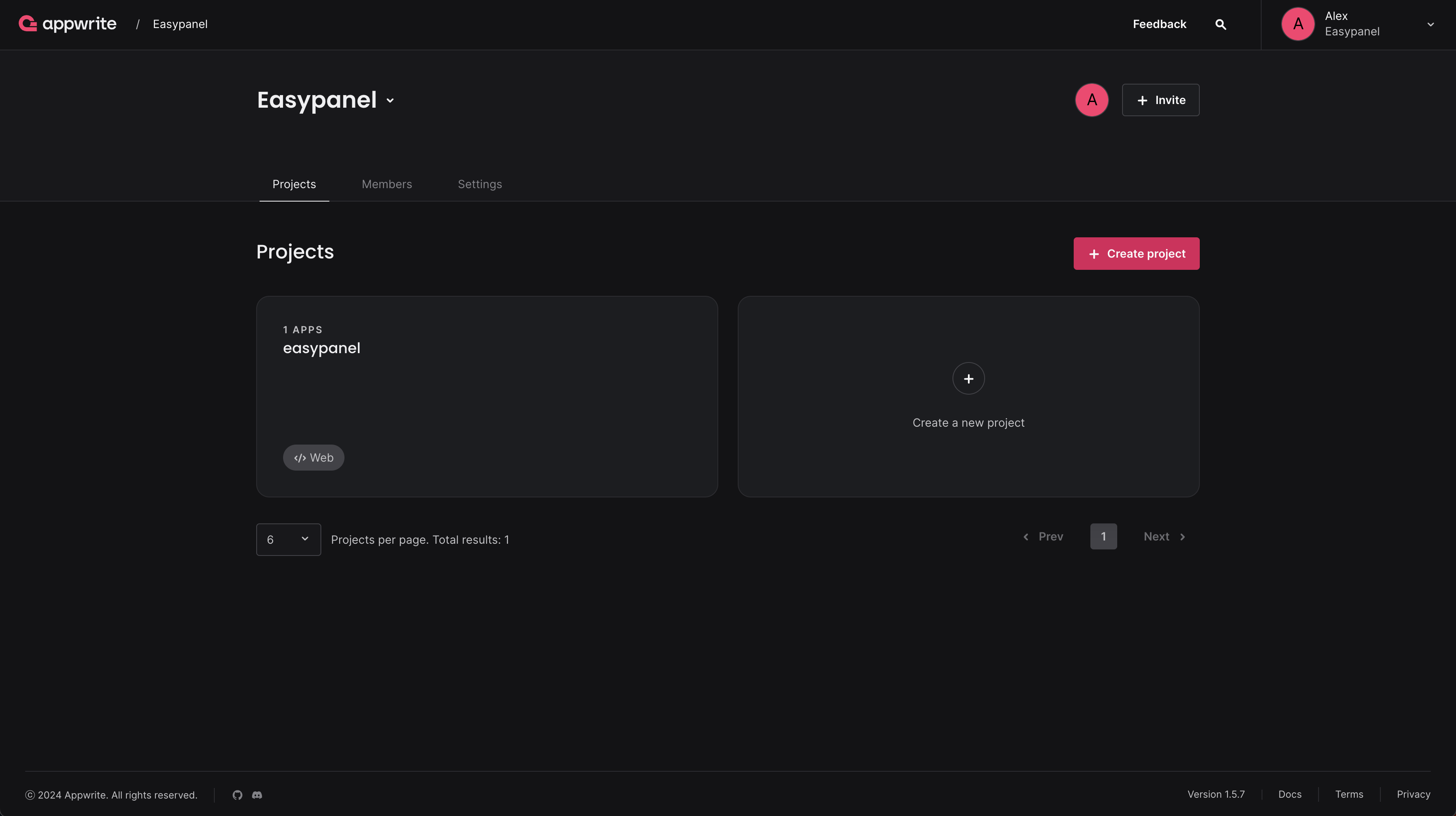 Appwrite screenshot 1