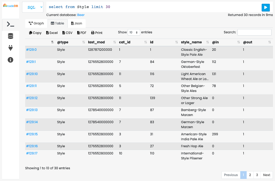 ArcadeDB screenshot 1