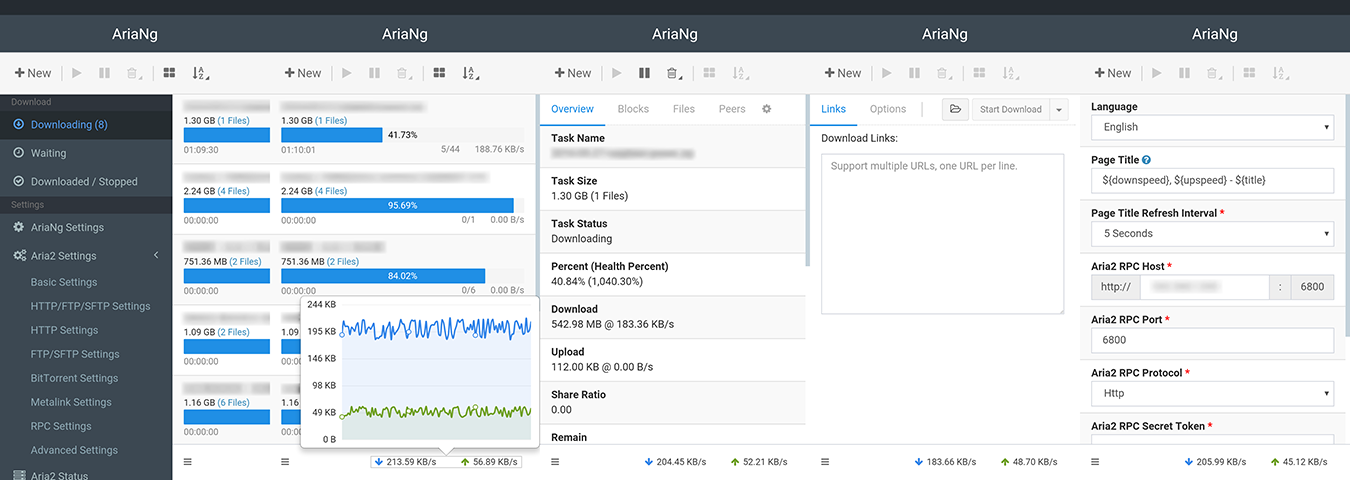 AriaNg screenshot 2