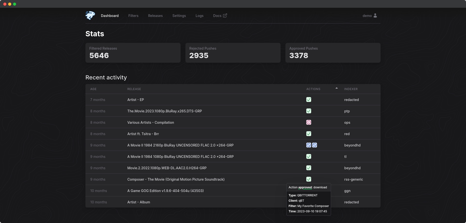 Autobrr screenshot 1