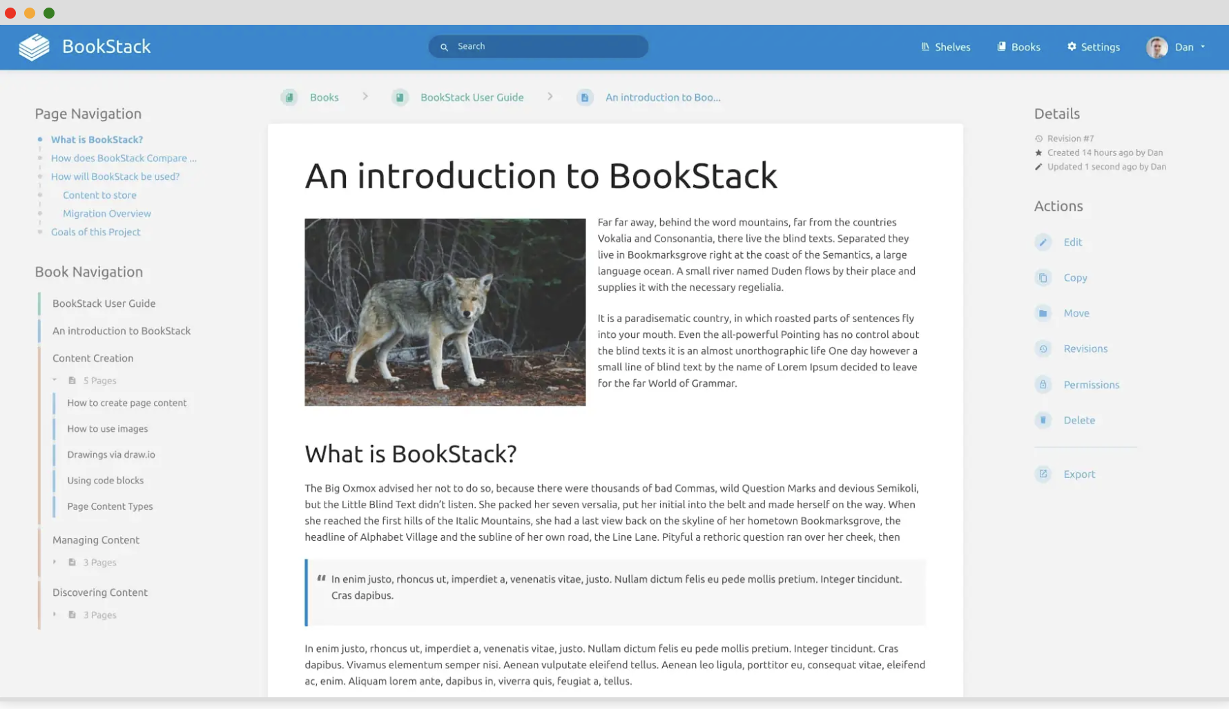 Bookstack screenshot 1