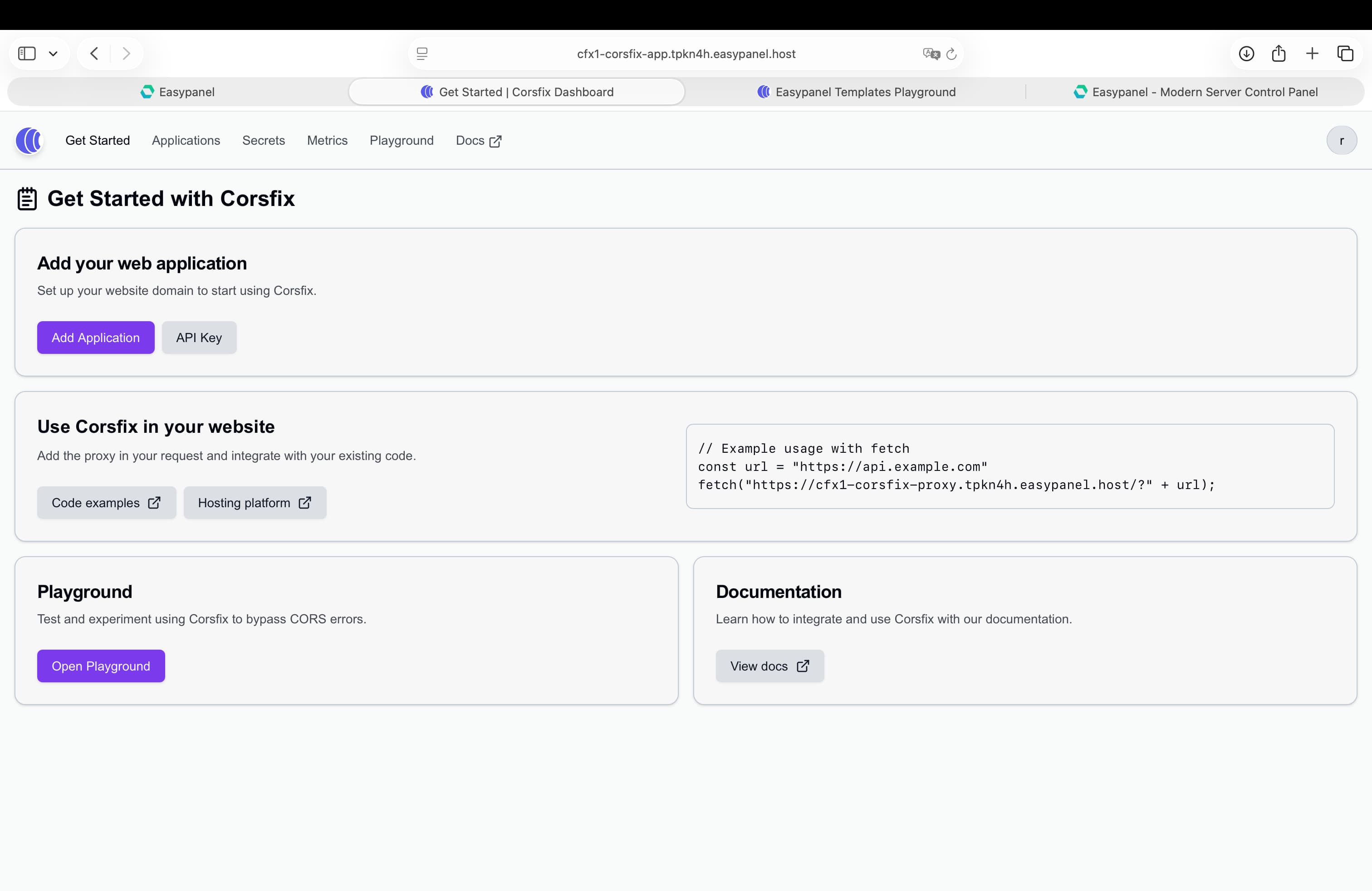Corsfix screenshot 1