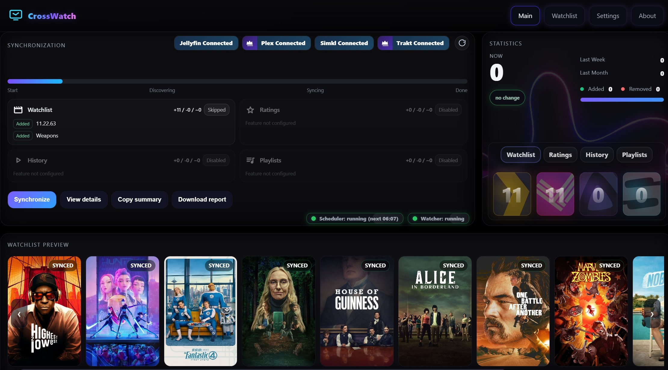 Crosswatch screenshot 1
