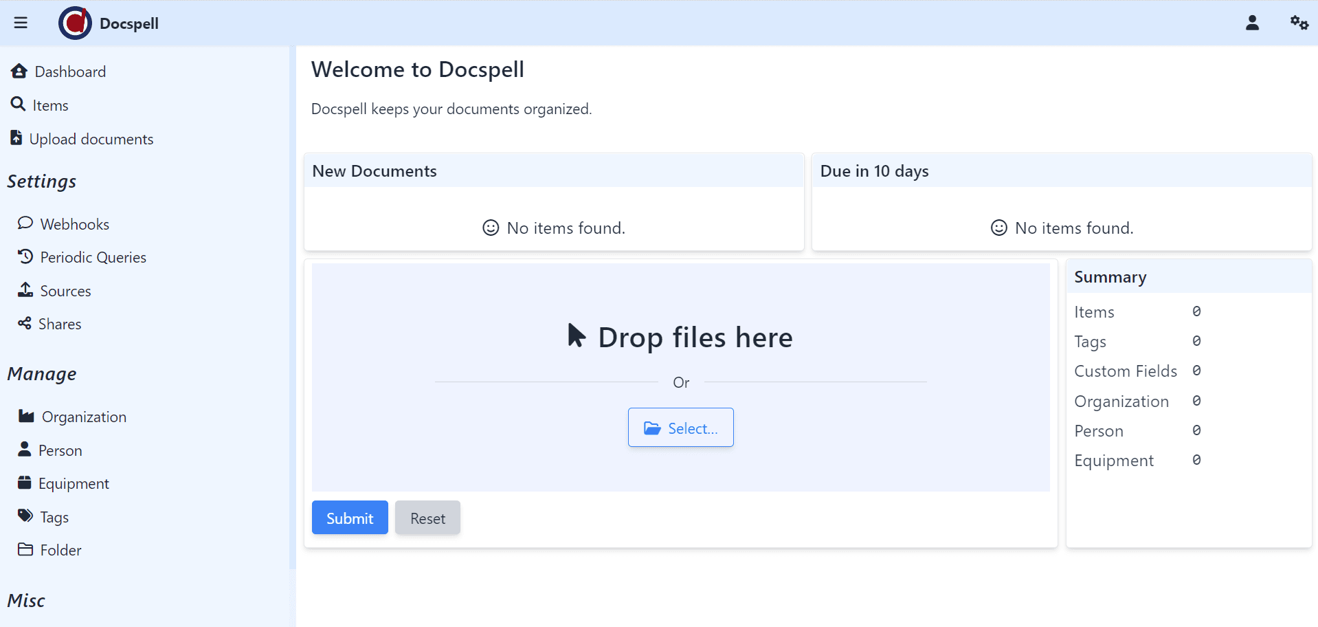Docspell screenshot 1