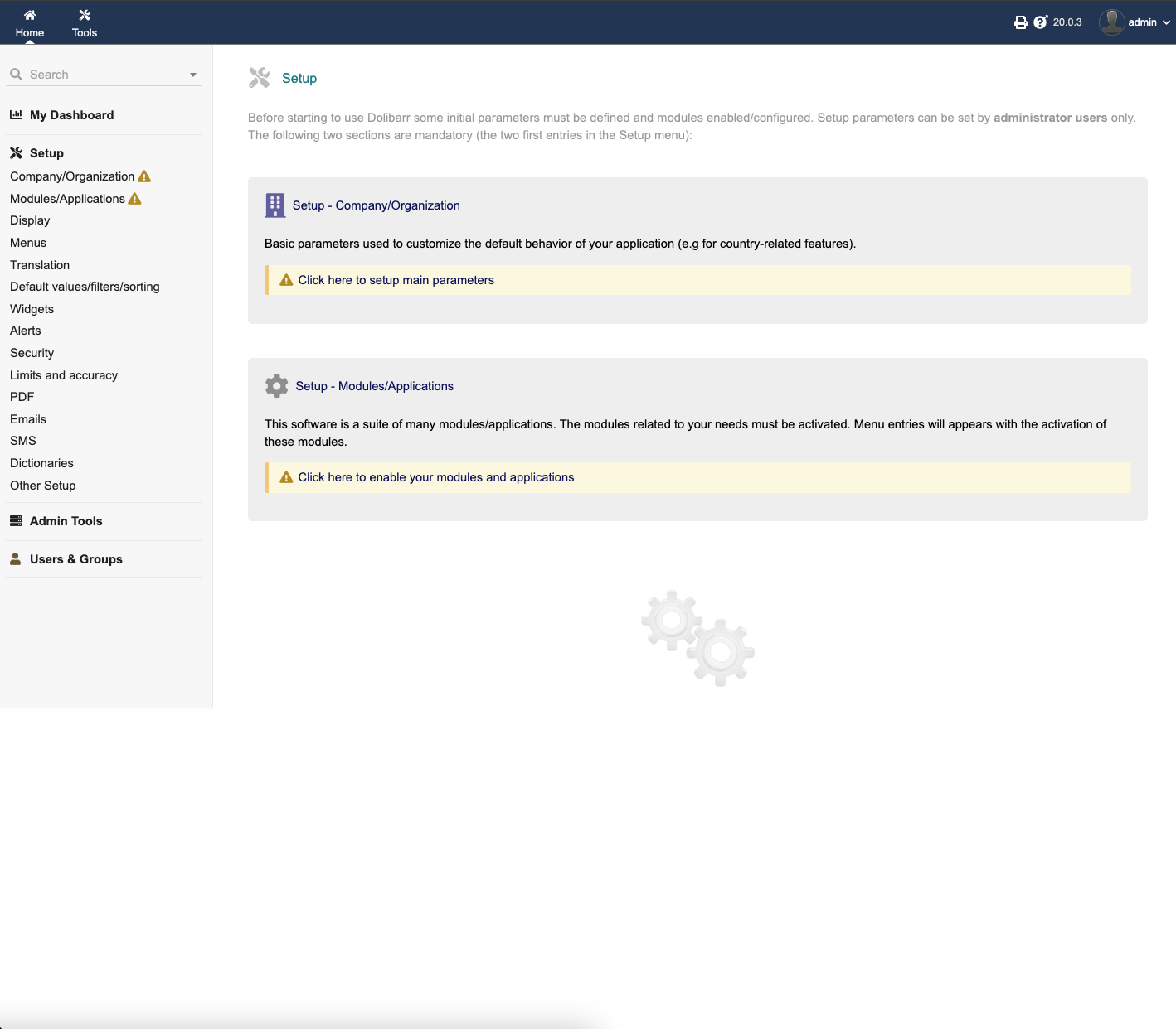 Dolibarr screenshot 1