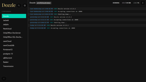Dozzle screenshot 2