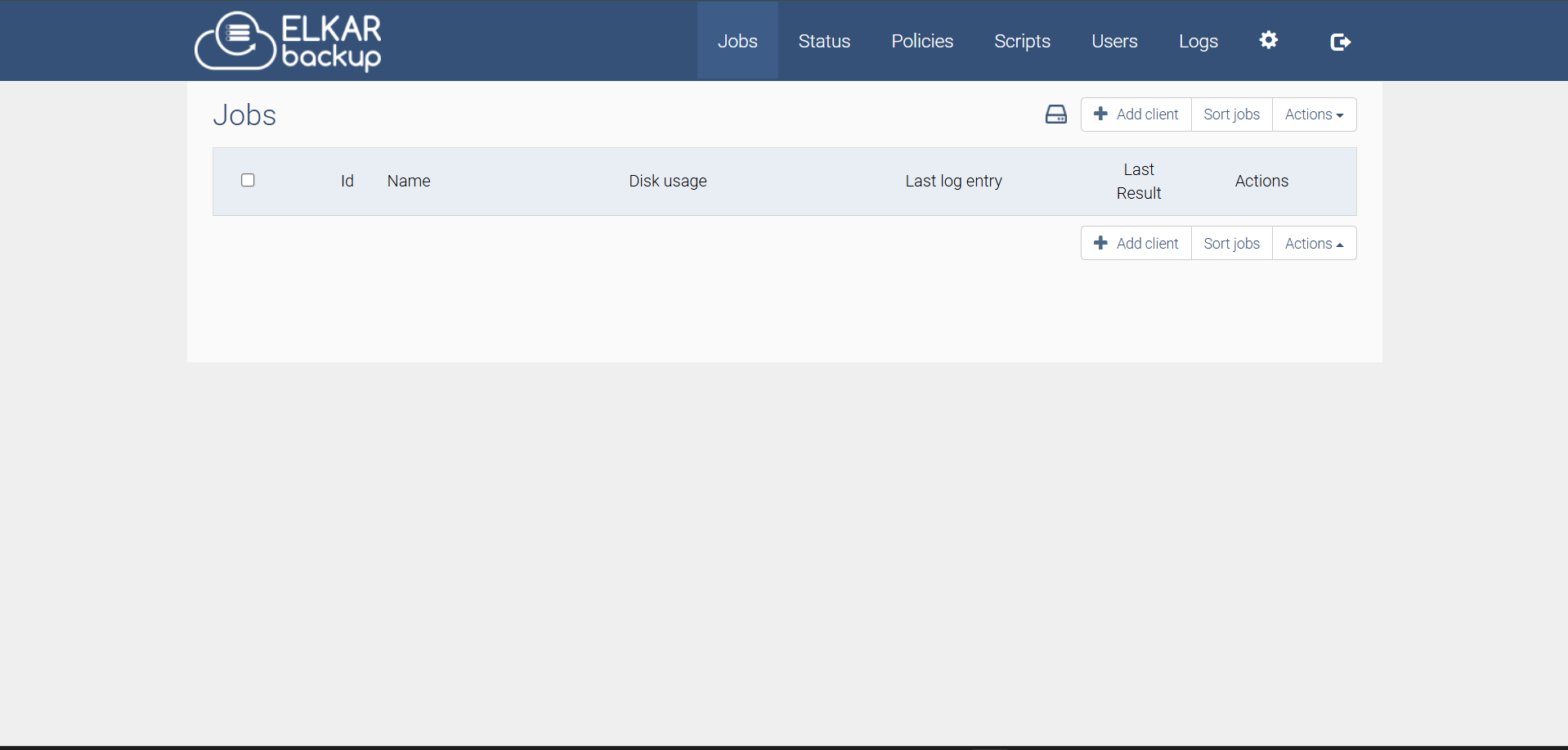 ElkarBackup screenshot 1