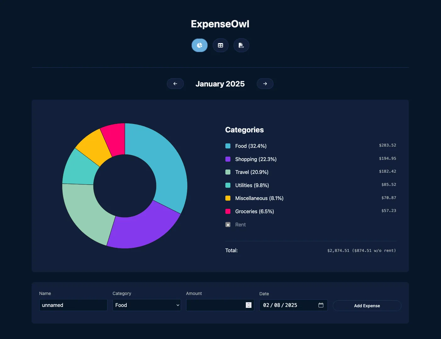 ExpenseOwl screenshot 1