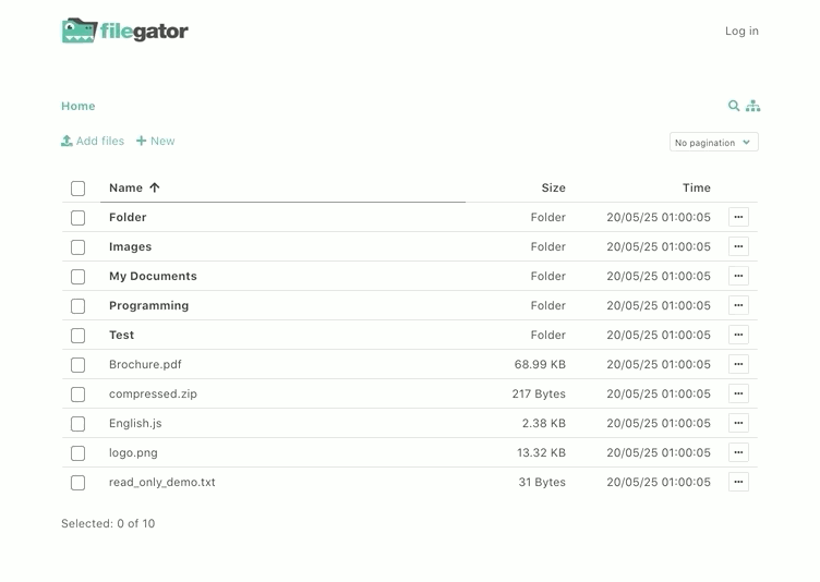 Filegator screenshot 1