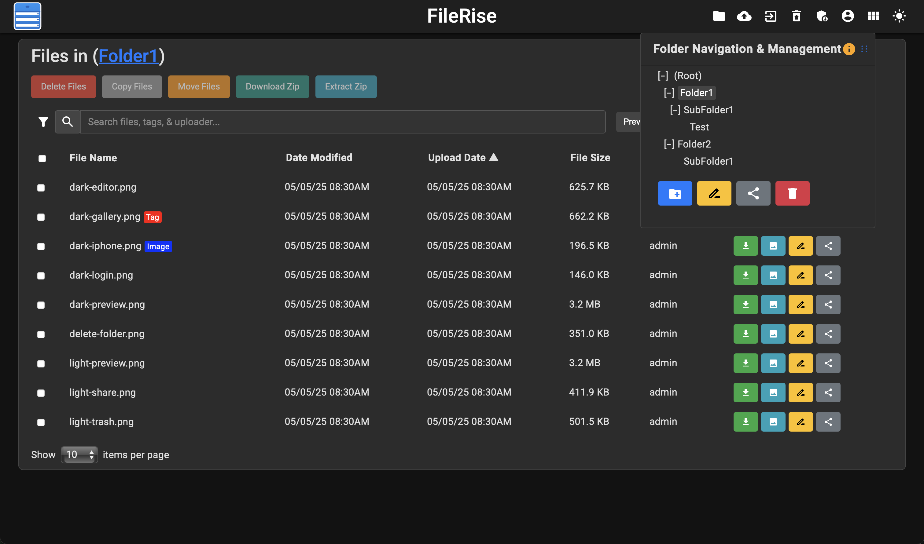Filerise screenshot 1